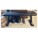 Marcy Workout Bench with Weights - 41 in L x 14 in W x 17.5 in H