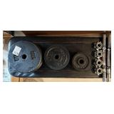 Marcy Workout Bench with Weights - 41 in L x 14 in W x 17.5 in H