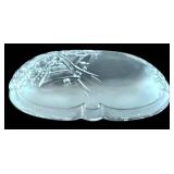 Crystal Glass Christmas Tray Set with Bells & Candle Holders - 7-Piece (Largest 9-Inch Holder)