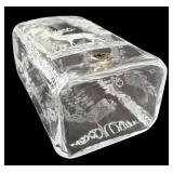 Crystal Glass Christmas Tray Set with Bells & Candle Holders - 7-Piece (Largest 9-Inch Holder)