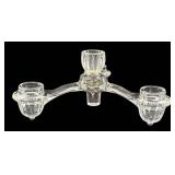 Crystal Glass Christmas Tray Set with Bells & Candle Holders - 7-Piece (Largest 9-Inch Holder)