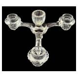 Crystal Glass Christmas Tray Set with Bells & Candle Holders - 7-Piece (Largest 9-Inch Holder)