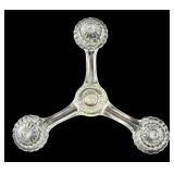 Crystal Glass Christmas Tray Set with Bells & Candle Holders - 7-Piece (Largest 9-Inch Holder)