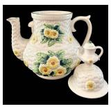 Lefton Vintage Daisy Tea Pot Cookie Jar