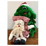 Sanna & Moore Moose - 18.5 in tall Christmas Decor Lot with Santa & Snowman