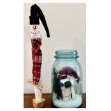 Sanna & Moore Moose - 18.5 in tall Christmas Decor Lot with Santa & Snowman