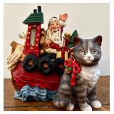 Sanna & Moore Moose - 18.5 in tall Christmas Decor Lot with Santa & Snowman