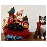 Sanna & Moore Moose - 18.5 in tall Christmas Decor Lot with Santa & Snowman