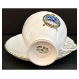 Vintage Four China Teacup & Saucer Sets including Royal Windsor Fine Bone China