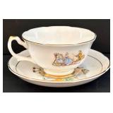 Vintage Four China Teacup & Saucer Sets including Royal Windsor Fine Bone China