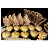 Vintage Victorian Style Christmas Ornaments Lot - Angels, Harps, Lace Balls & More