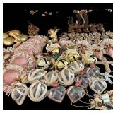 Vintage Victorian Style Christmas Ornaments Lot - Angels, Harps, Lace Balls & More