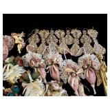Vintage Victorian Style Christmas Ornaments Lot - Angels, Harps, Lace Balls & More