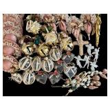 Vintage Victorian Style Christmas Ornaments Lot - Angels, Harps, Lace Balls & More