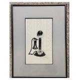 Set of Four Automatic Electric & American Electric Vintage Telephone Art Prints