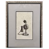 Set of Four Automatic Electric & American Electric Vintage Telephone Art Prints