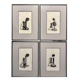 Set of Four Automatic Electric & American Electric Vintage Telephone Art Prints