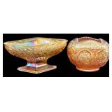 Assorted Vintage Glassware including a Vintage Yellow Depression Martha Washington Handled Plate