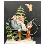 Stuffed Angel 16-inch Tall Christmas Decor Lot - Snowman, Santa, Pine Cones, Glassware