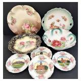 Assorted Vintage China Dishes including Wheelock Vienna Vintage China Plates