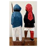 Four Handcrafted Wooden Figurines - Folk Art Carvings