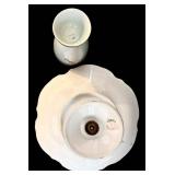 Vintage Floral Porcelain Dinnerware Set - Gold Trim - 12-Inch Platter + Pedestal Compote & Matching Plates