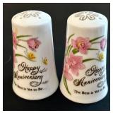 Hotoven Floral Vintage Porcelain Kitchenware Set - 9in Bowl, Salt & Pepper Shakers, 6 Floral Utensils