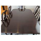 ML - Vintage Ethan Allen Mahogany Dining Table Set - 6 Chairs, 2 Leaves