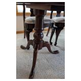 ML - Vintage Ethan Allen Mahogany Dining Table Set - 6 Chairs, 2 Leaves