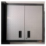 G - Gladiator Storage Cabinet - Diamond Plate Steel, 30W x 12D x 30H, Double Doors