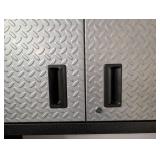 G - Gladiator Storage Cabinet - Diamond Plate Steel, 30W x 12D x 30H, Double Doors