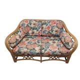 LS - Vintage Lane Venture Rattan Sofa - Floral Upholstery