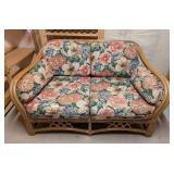 LS - Vintage Lane Venture Rattan Sofa - Floral Upholstery