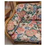 LS - Vintage Lane Venture Rattan Sofa - Floral Upholstery