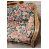 LS - Vintage Lane Venture Rattan Sofa - Floral Upholstery