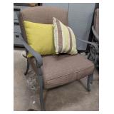 G - 4-Piece Wrought Iron Patio Set with Cushions - Table & 3 Chairs