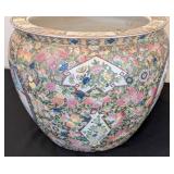 ML - Chinese Porcelain Planter - Floral/Figural Hand-Painted