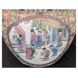 ML - Chinese Porcelain Planter - Floral/Figural Hand-Painted