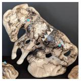 ML - Tom Vail Navajo Horsehair Pottery Horses - Set of 3 Figurines