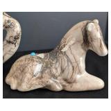 ML - Tom Vail Navajo Horsehair Pottery Horses - Set of 3 Figurines