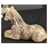 ML - Tom Vail Navajo Horsehair Pottery Horses - Set of 3 Figurines