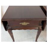 ML - Pair of Vintage Ethan Allen Side Tables - Dark Wood Finish