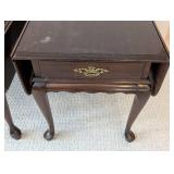 ML - Pair of Vintage Ethan Allen Side Tables - Dark Wood Finish