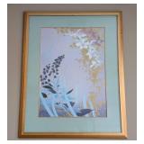 ML - Floral Print Artwork - Gold Frame- Framed Wall Art
