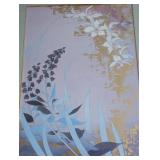ML - Floral Print Artwork - Gold Frame- Framed Wall Art