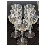 K - Vintage Etched Floral Glass Stemware