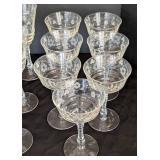 K - Vintage Etched Floral Glass Stemware
