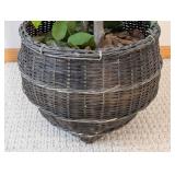 ML - Faux Ficus Benjamina Tree - 6 ft tall, Potted in Woven Basket