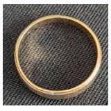 ML - 14K Gold Ring - Size 10  - Hammered Textured Wedding Band