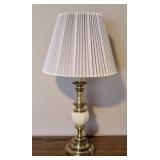 ML - Stiffel Table Lamp, Brass & White Ceramic